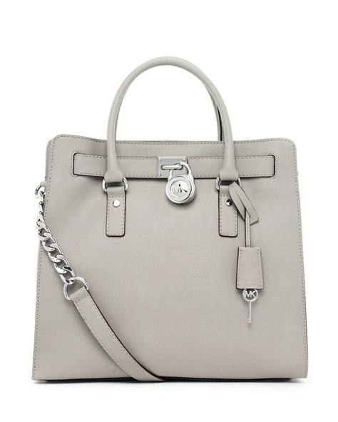 michael kors hamilton large tote pearl gray